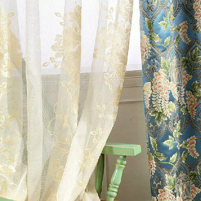 金蟬布藝窗簾鳥語花香